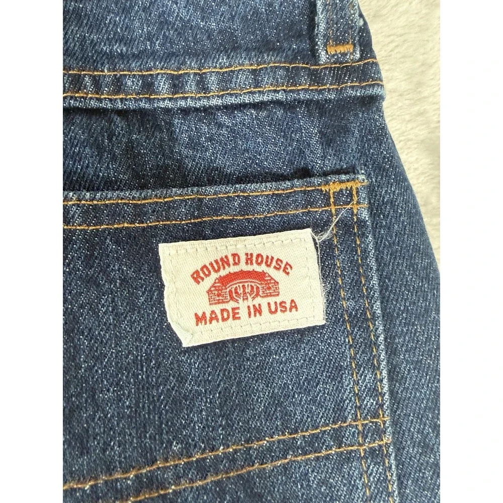 Round House Carpenter Jeans Men's 44x34 Blue Denim Made In USA Vintage